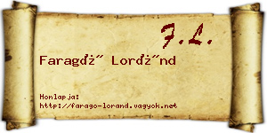 Faragó Loránd névjegykártya
