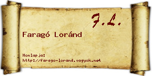 Faragó Loránd névjegykártya