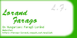 lorand farago business card